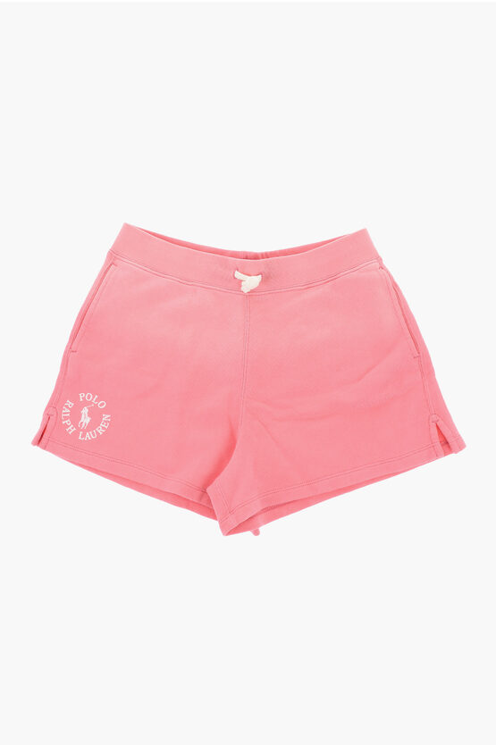 Polo Ralph Lauren Solid Color Brushed Cotton Shorts With 2 Pockets In Pink