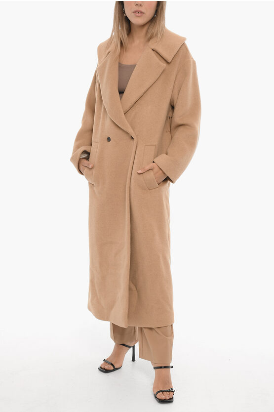 Shop The Garment Solid Color Bruxelles Double-breasted Coat With Fringes