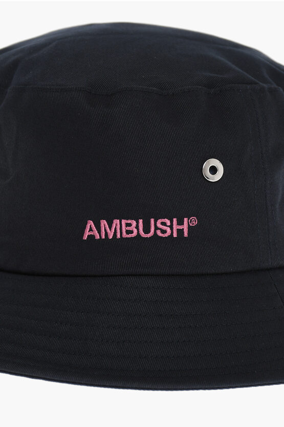 Solid Color Bucket Hat with Embroidered Logo