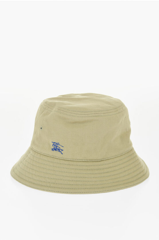 Burberry Solid Color Bucket Hat With Embroidered Logo