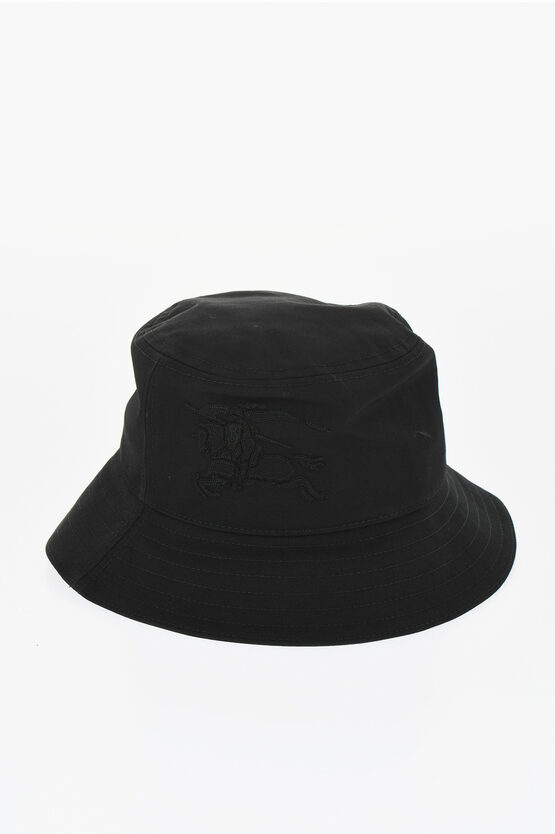 Burberry Solid Color Bucket Hat With Embroidered Logo