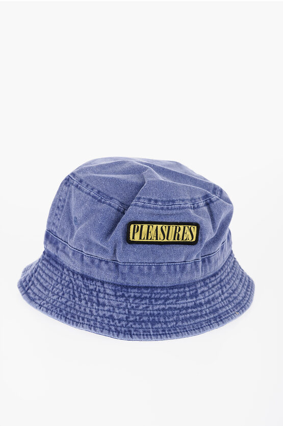 Pleasures Solid Color Bucket Hat With Logo Patch In Blue