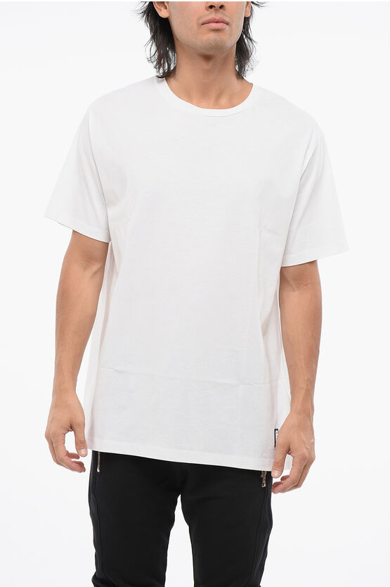 Balmain Solid Color Bulky Fit T-shirt With Printed Logo In White