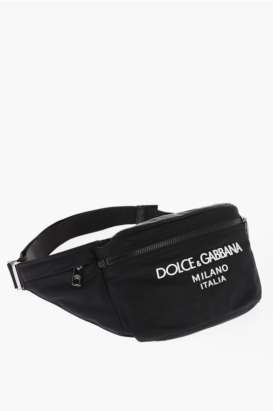Shop Dolce & Gabbana Solid Color Bum Bag With Embossed Logo