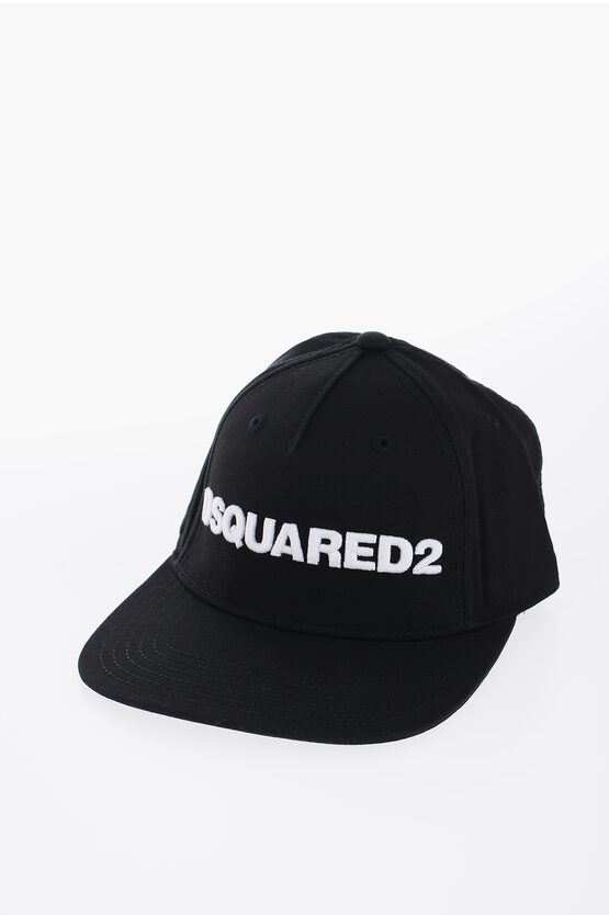 Dsquared2 Solid Colour Cap With Contrasting Logo In Black