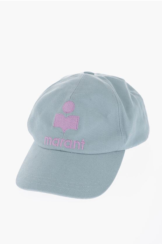 Isabel Marant Solid Color Cap With Embroidered Logo In Blue
