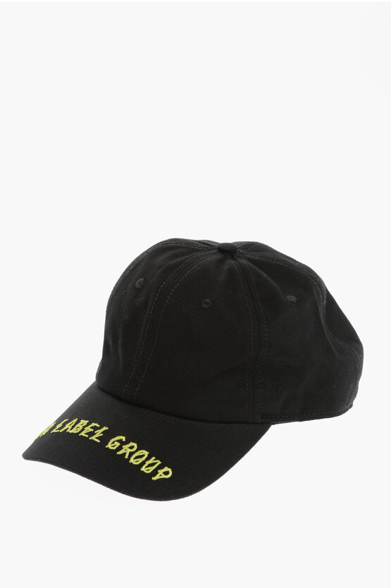44 Label Group Solid Colour Cap With Embroidered Logo In Black