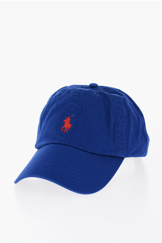 Polo Ralph Lauren Solid Color Cap With Embroidered Logo In Blue