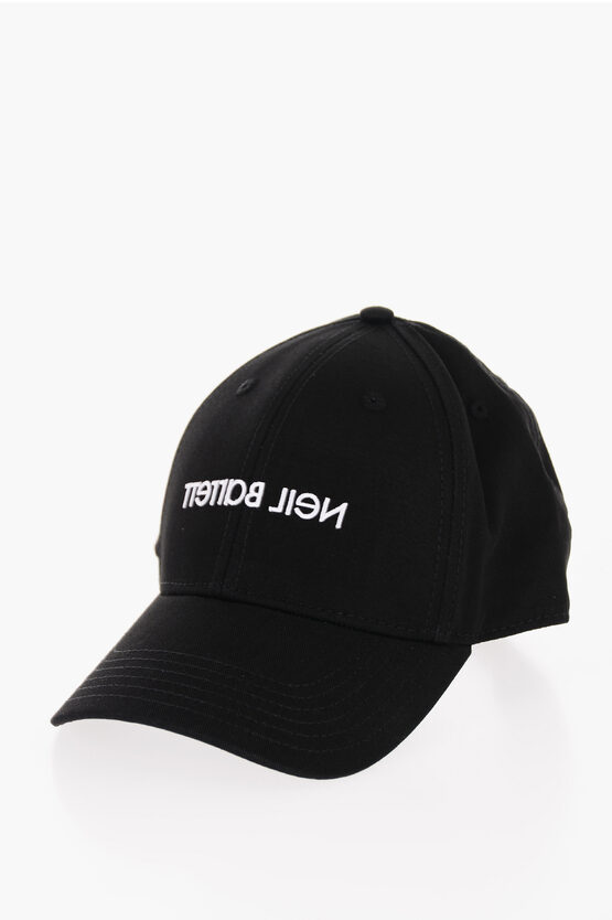 Shop Neil Barrett Solid Color Cap With Embroidered Logo