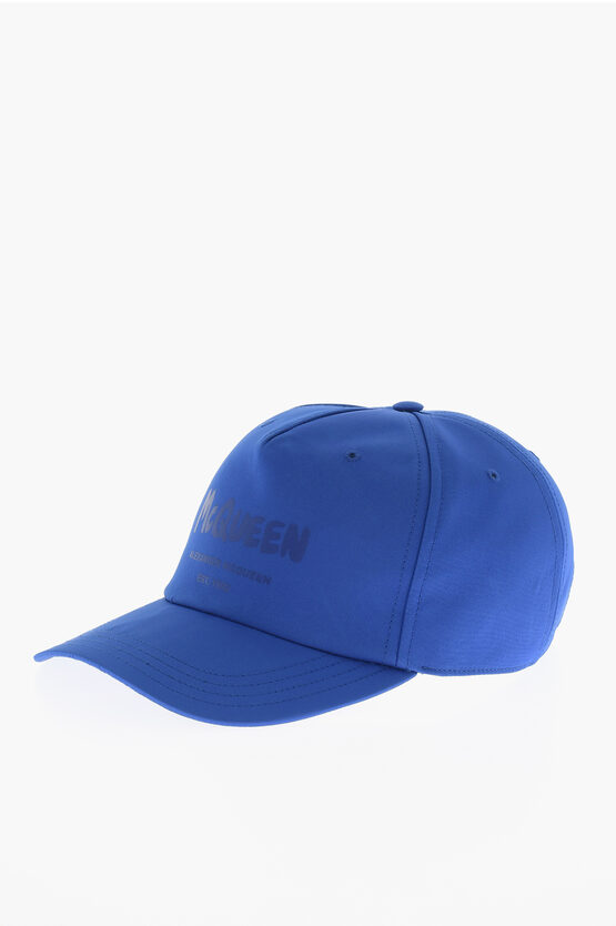 Shop Alexander Mcqueen Solid Color Cap With Ton Sur Ton Logo