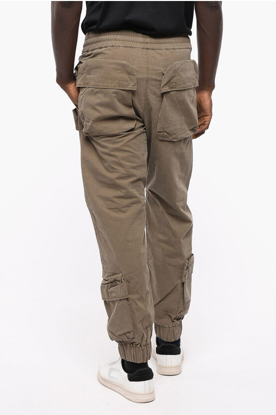 1989 Studio Solid Color Cargo Pants with Elastic Waistband men ...