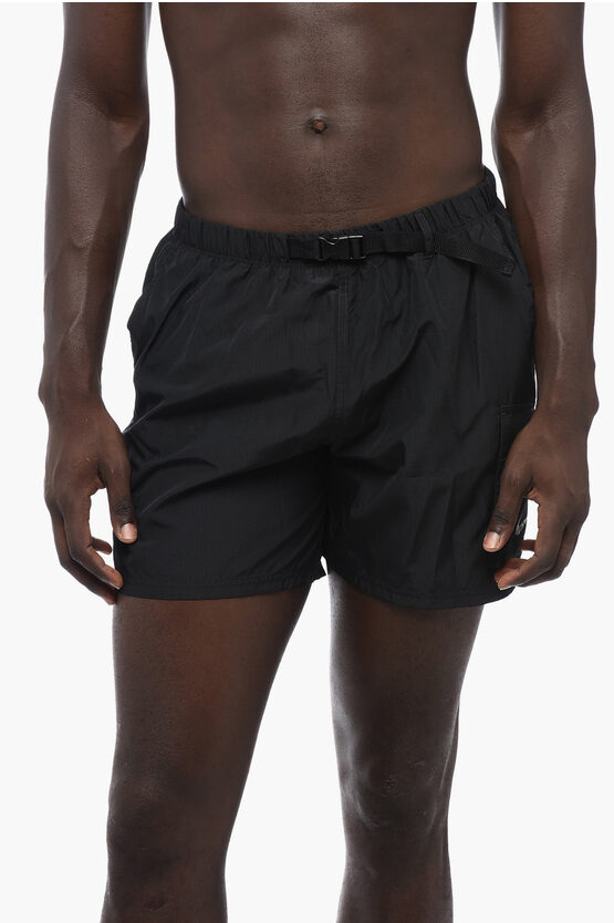 Shop Nike Solid Color Cargo Swim Shorts With Industrial Belt