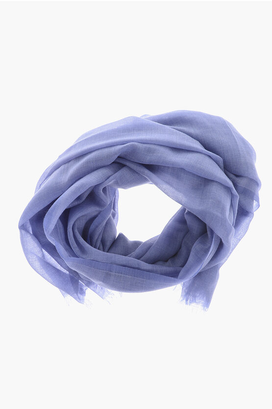 Shop Corneliani Solid Color Cashmere And Cotton Scarf