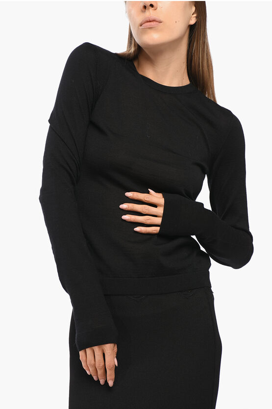 Mrz Solid Color Cashmere And Silk Crew-neck Sweater