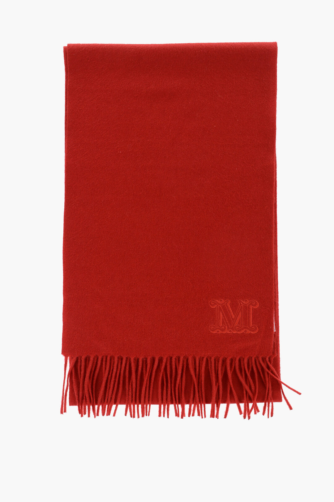 Max Mara Solid Color Cashmere WSDALIA Scarf with Fringes