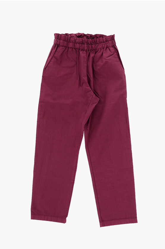 Bonpoint Solid Color Casual Pants With Drawstring Waist
