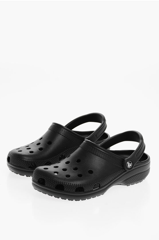 Crocs Solid Color Classic Clogs With Cut-out Details