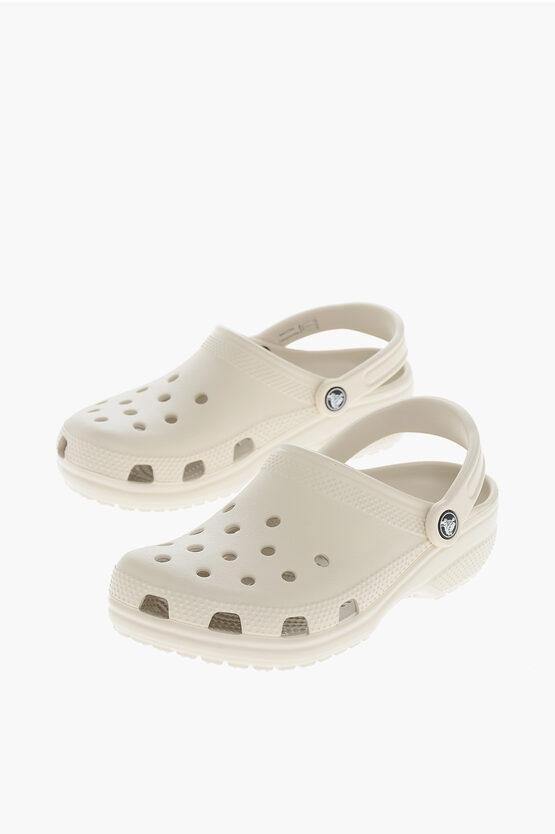 Crocs Solid Color Classic Clogs With Cut-out Details In Multi