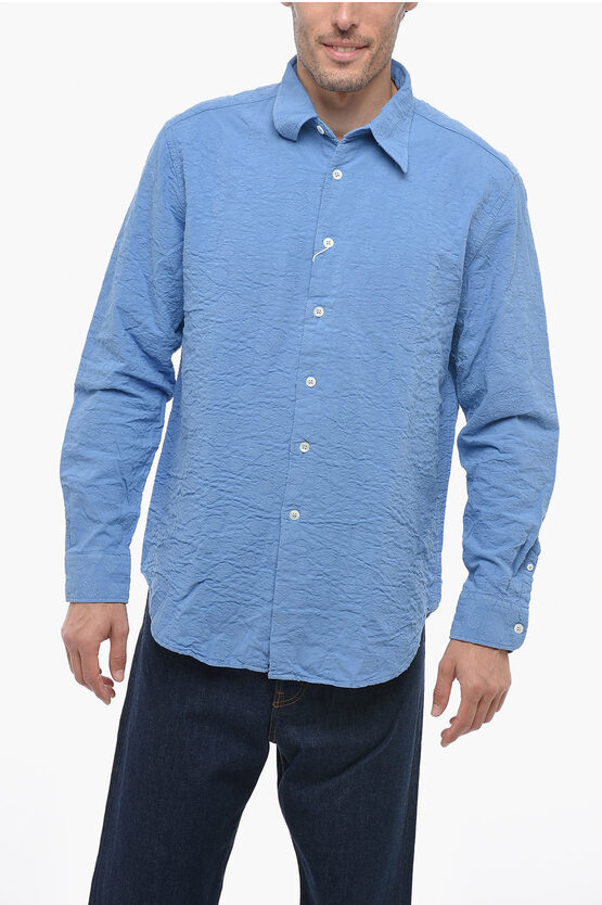 Sunflower Solid Color Classic Collar Shirt In Blue