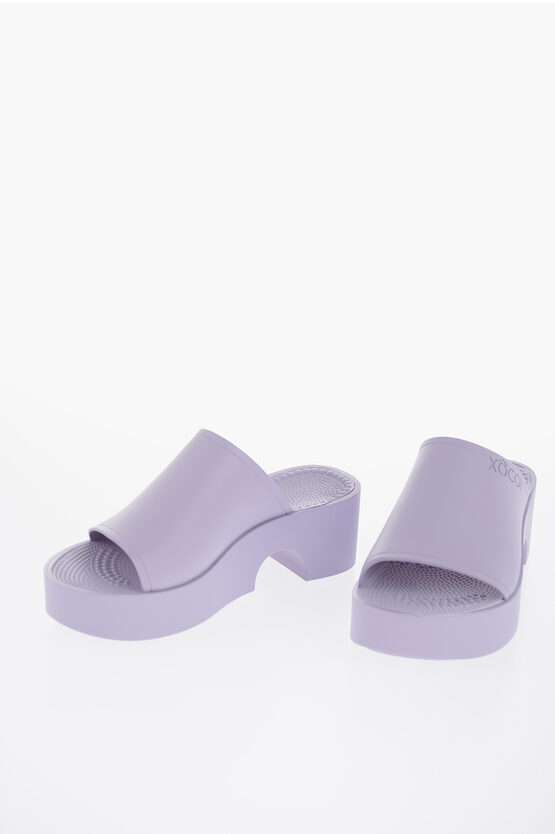 Xocoi Solid Colour Clogs Heel 5.5cm In Purple