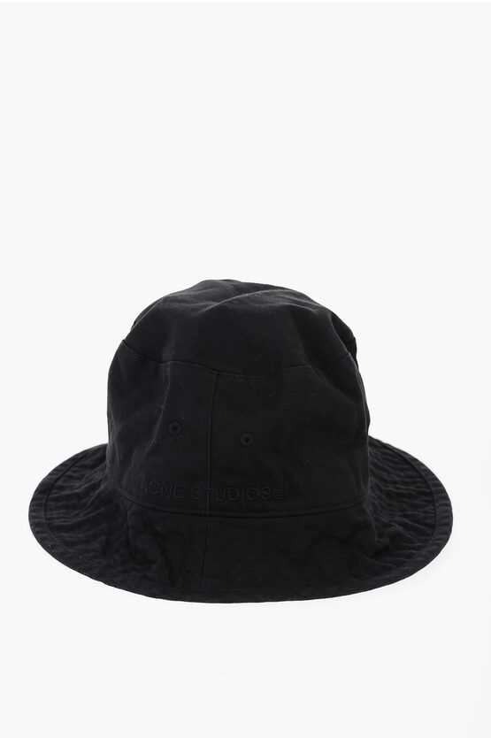 Acne Studios Solid Color Cotton Bucket Hat In Black