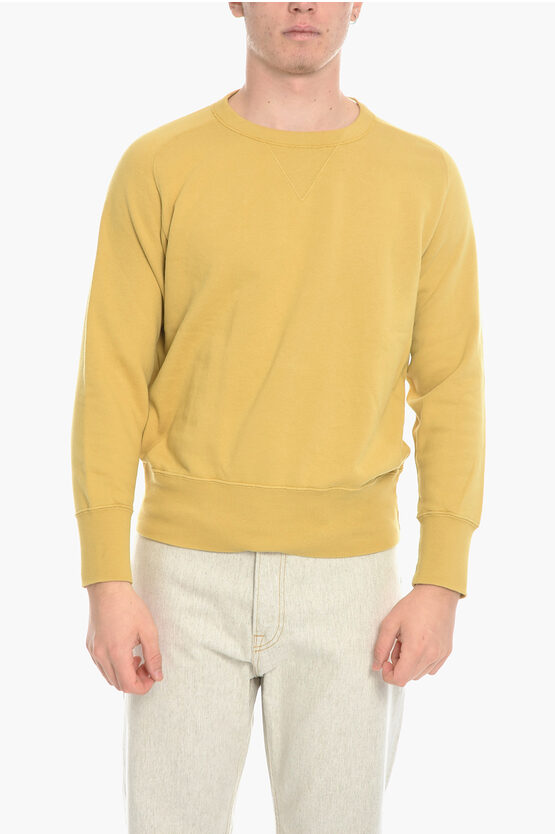 Levi's Solid Colour Cotton Crew-neck Sweatshirt In Yellow