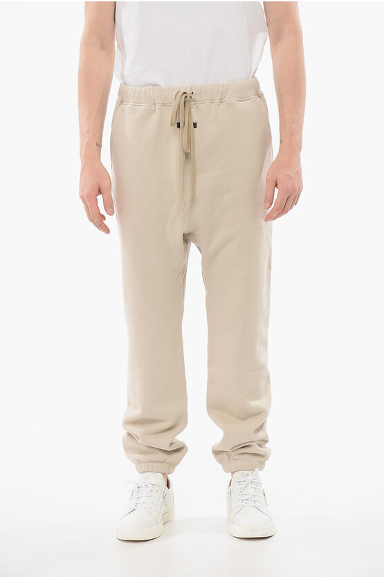 Fear Of God Solid Color Cotton Joggers With Contrasting Logo Patch