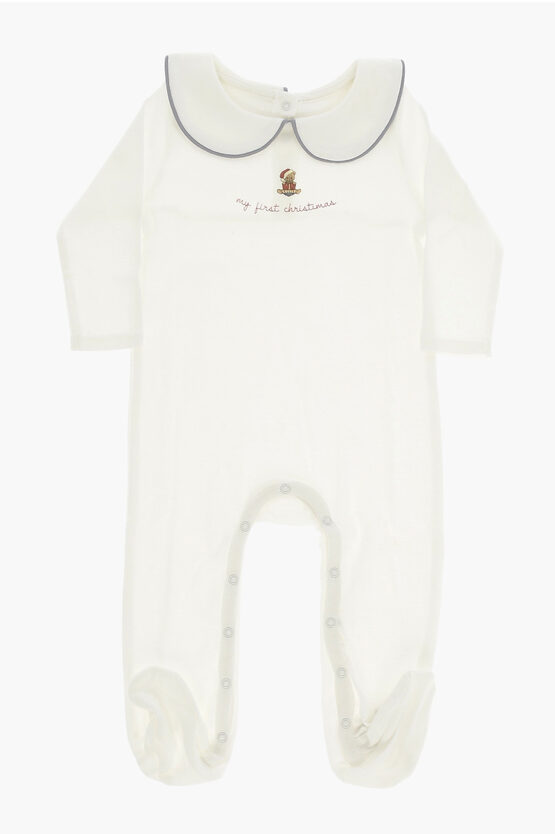 Shop Konges Slojd Solid Color Cotton My First Christmas Romper Suit