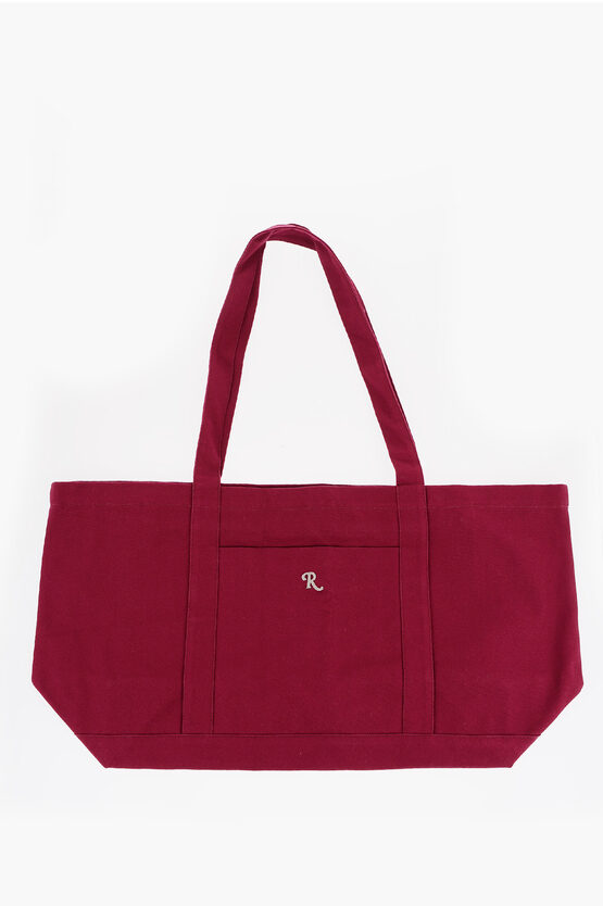 Raf Simons Solid Color Cotton Oversized Tote Bag In Brown