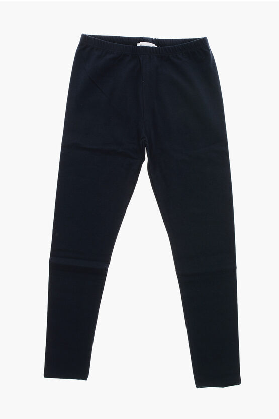 Bonpoint Solid Color Cotton Stretch Leggings In Blue