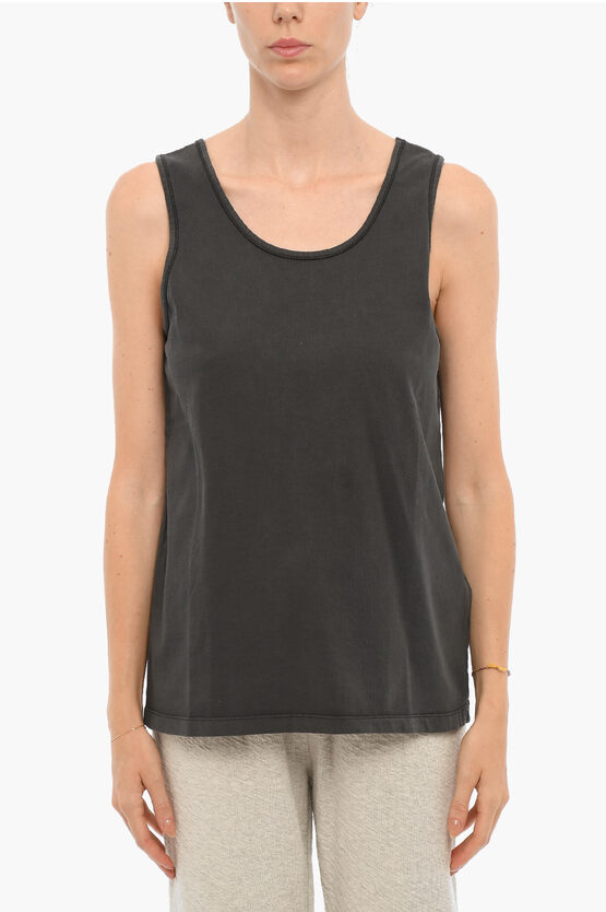 American Vintage Solid Colour Cotton Tank Top In Black