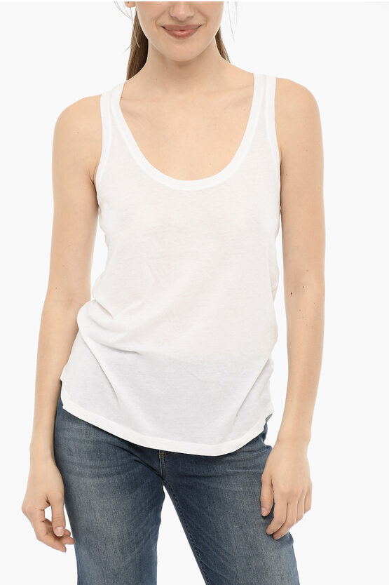 Woolrich Solid Colour Cotton Tank Top In White