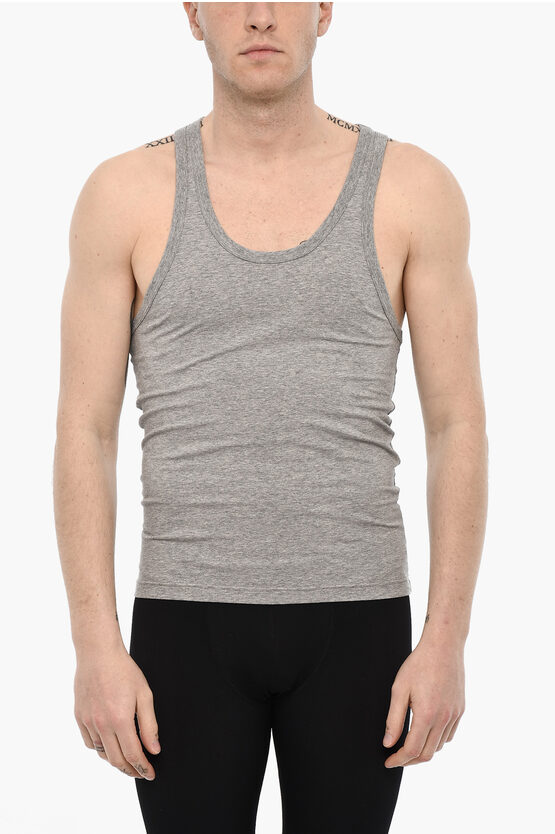 Dsquared2 Solid Color Cotton Underwear Tank Top