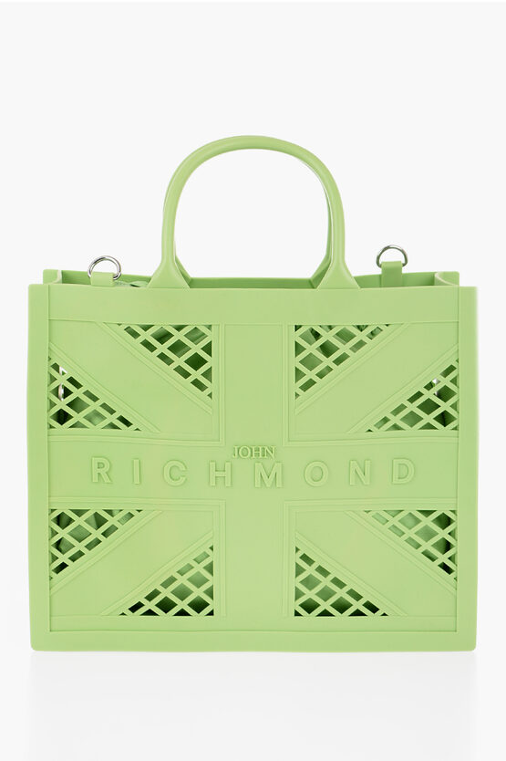 John Richmond Solid Color Cracov Tote Bag With Cut-out Details