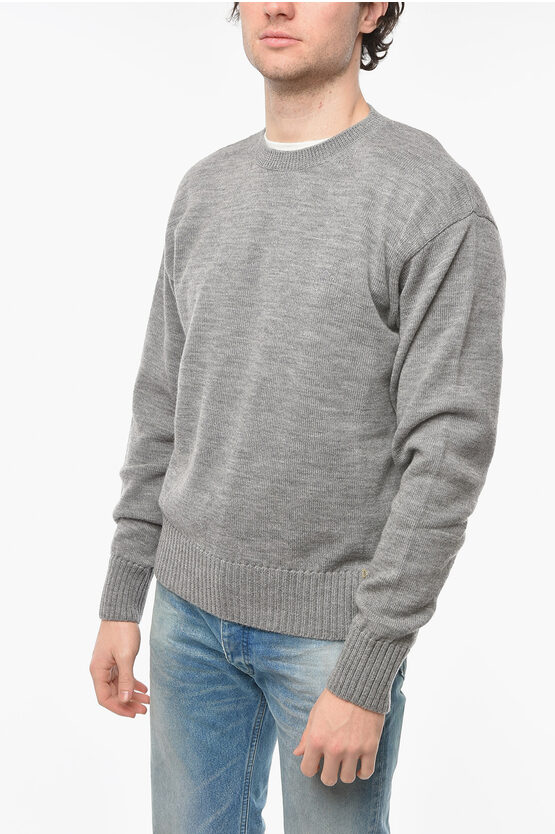 Off-white Solid Colour Crew-neck Jumper In Grey