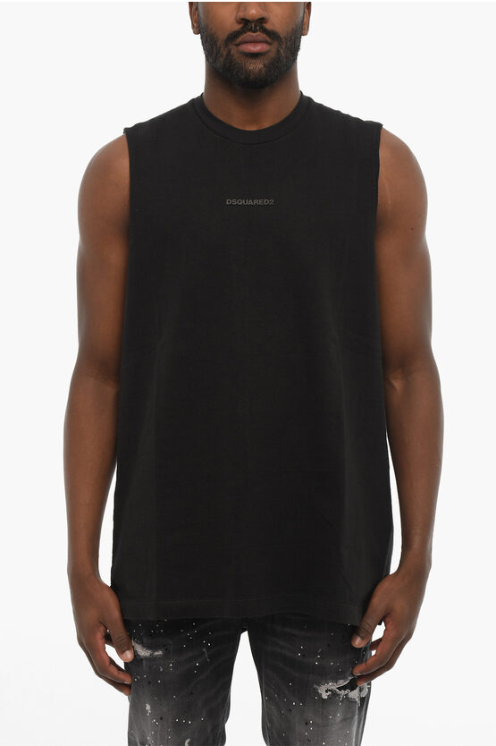 Dsquared2 Solid Color Crew-neck T-shirt With Embossed Logo