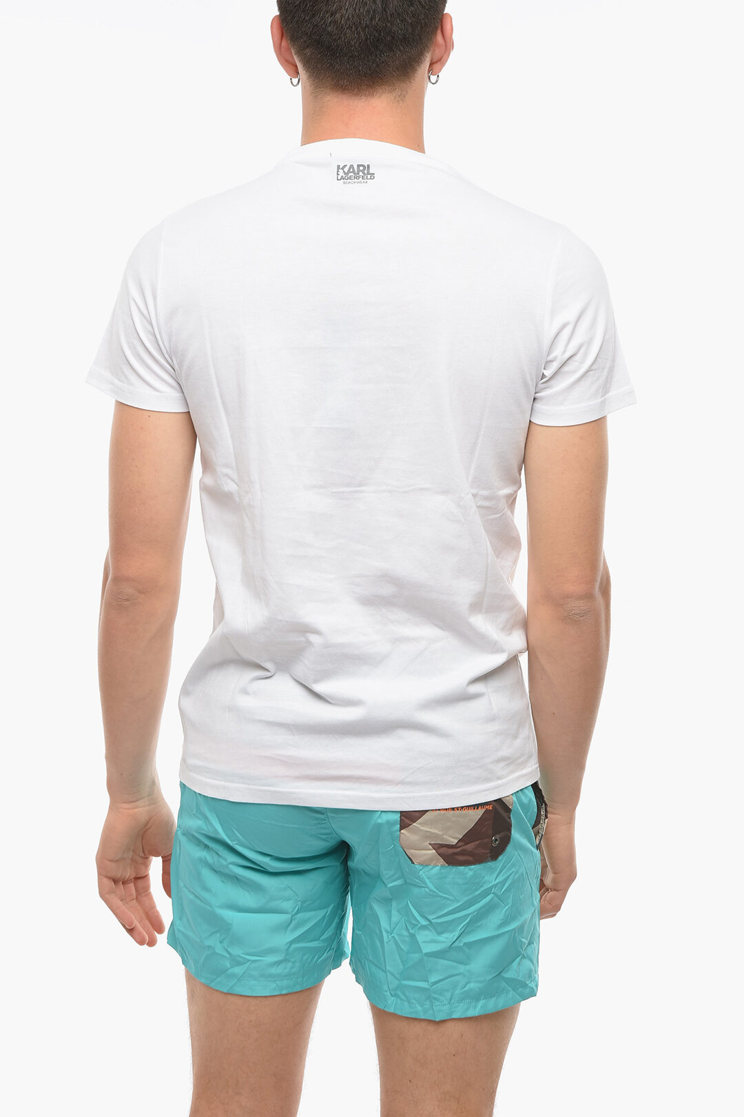 0401~Crew-neck T-shirt with Contrasting Logo Print main image 0