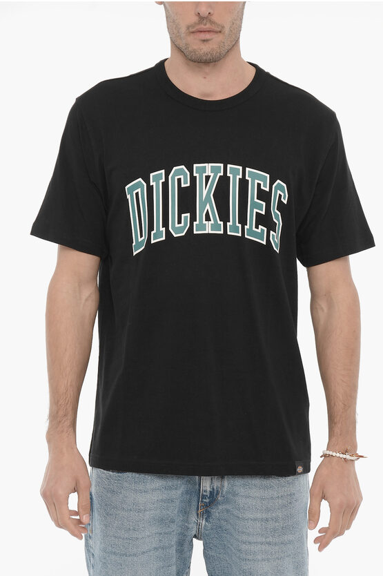 Shop Dickies Solid Color Crew-neck T-shirt With Printed Logo