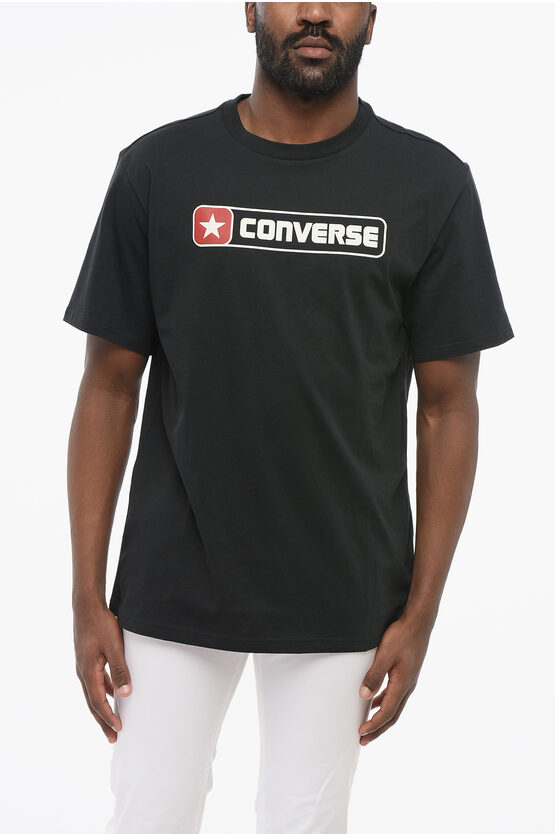 CONVERSE SOLID COLOR CREW-NECK T-SHIRT WITH PRINTED LOGO