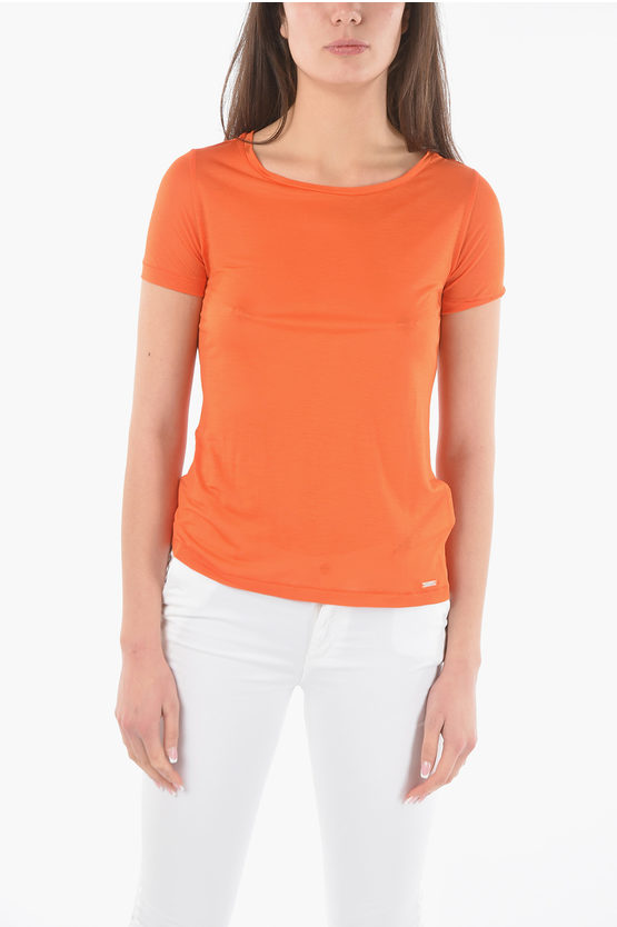 Woolrich Solid Colour Crew-neck T-shirt In Orange