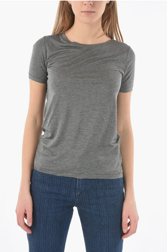 Woolrich Solid Color Crew-neck T-shirt In Gray