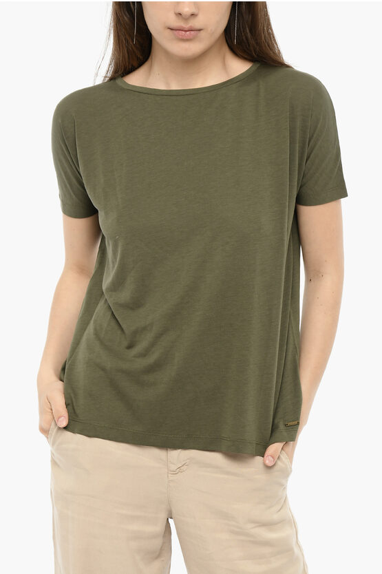 Woolrich Solid Color Crew-neck T-shirt In Green
