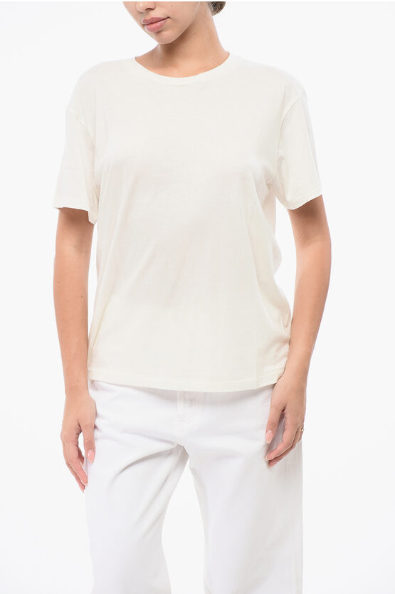 Éterne Solid Color Crew-neck T-shirt In Burgundy