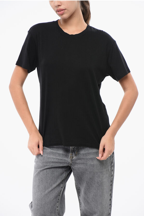 Éterne Solid Color Crew-neck T-shirt In Brown