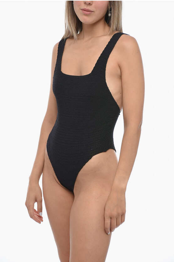 Elou Solid Color Crochet Maya One Piece Swimsuit