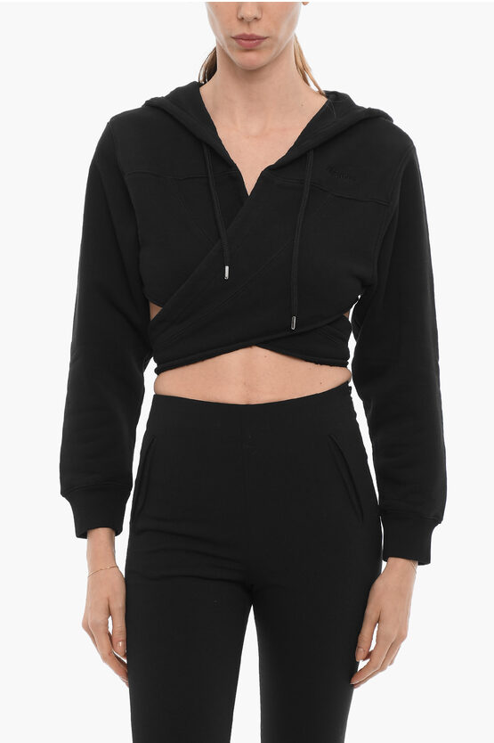 Shop Ambush Solid Color Crop Hoodie To Wrap At The Waist