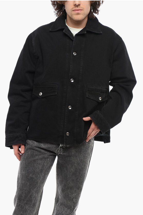 1989 Studio Solid Color Denim Jacket With Double Breast Pocket