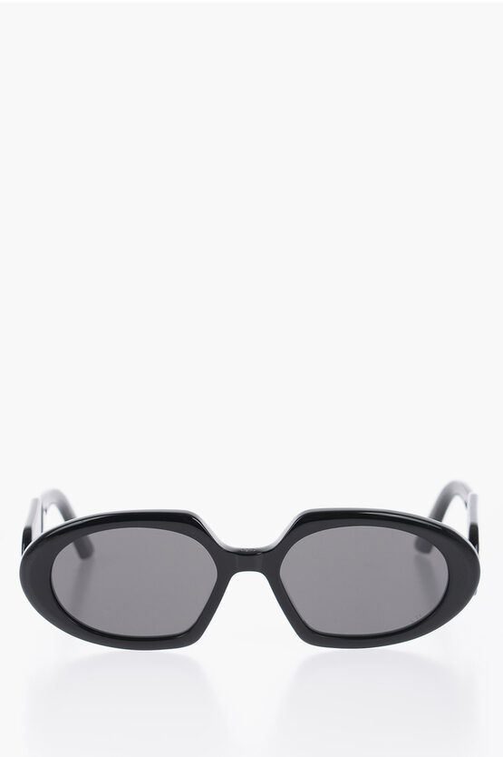 Dior Solid Color  Bobby Oval Sanglasses In Black