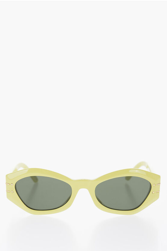 Dior Solid Colour  Signature Ovale-frame Sunglasses In Yellow