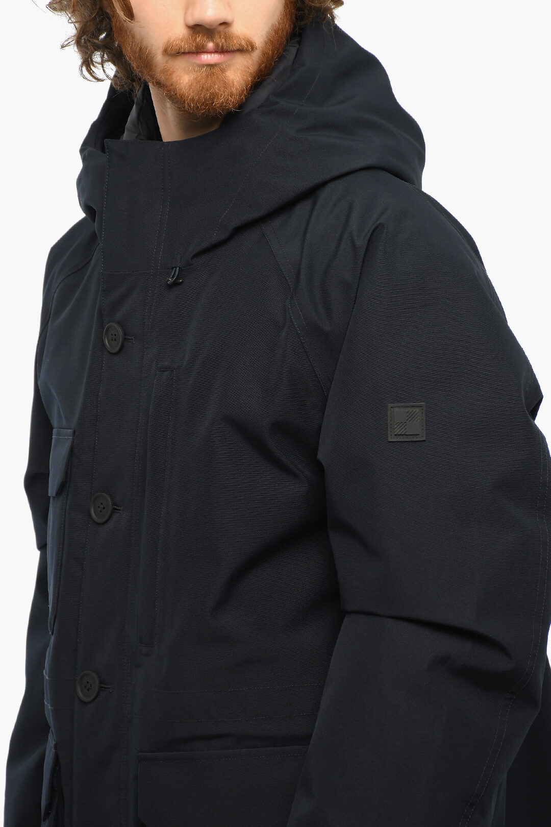 Woolrich Solid Color Down Jacket with Hood men Glamood Outlet